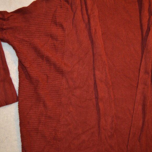 Zenana Outfitters rust red cardigan, longline open front knit sweater szM - Picture 4 of 14